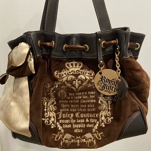 Like New Juicy Couture Brown Velour Tote